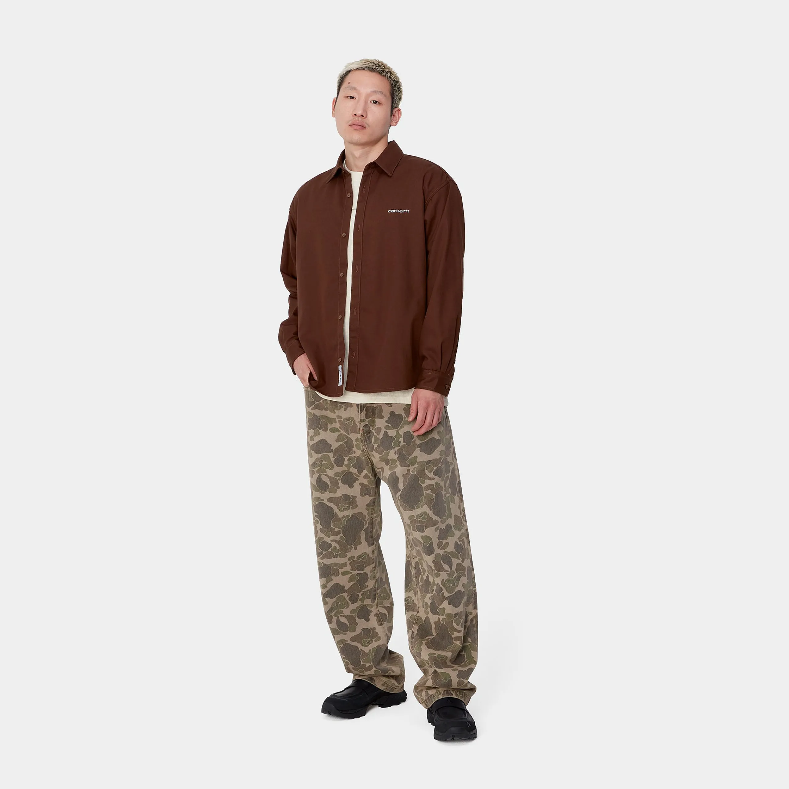 Hemden>Carhartt WIP L/S Module Script Shirt Offroad / White