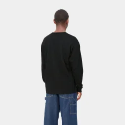 T-Shirts & Polos>Carhartt WIP L/S Script Embroidery T-Shirt Black / White