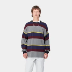 T-Shirts & Polos>Carhartt WIP L/S Sundling T-Shirt Sundling Stripe, Aura