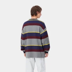 T-Shirts & Polos>Carhartt WIP L/S Sundling T-Shirt Sundling Stripe, Aura