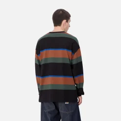 T-Shirts & Polos>Carhartt WIP L/S Sundling T-Shirt Sundling Stripe, Deep H Brown
