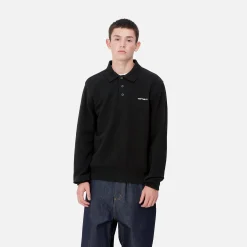 T-Shirts & Polos>Carhartt WIP L/S Vance Rugby Shirt Black / White