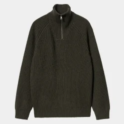 Strick>Carhartt WIP Marlon Half Zip Sweater Office Green