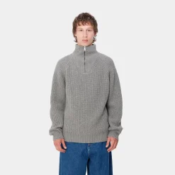 Strick>Carhartt WIP Marlon Half Zip Sweater Grey Heather