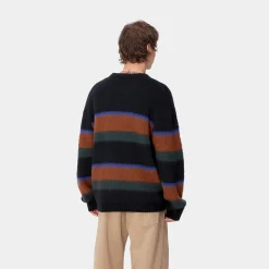 Strick>Carhartt WIP Merton Sweater Sundling Stripe, Deep H Brown