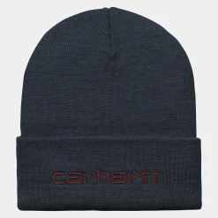 Accessoires|Accessoires>Carhartt WIP Script Beanie Air Force Blue / Malbec
