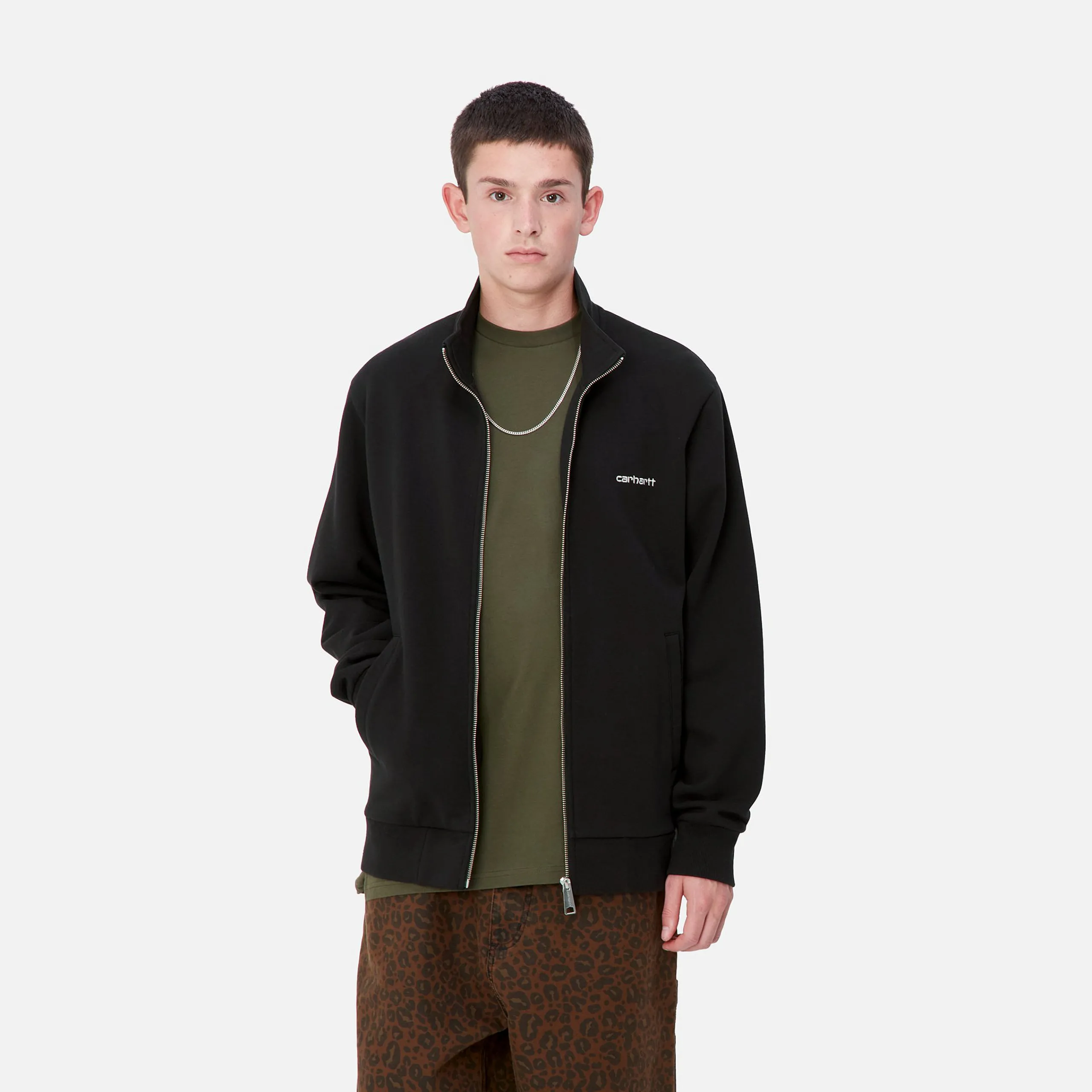 Sweats>Carhartt WIP Script Embroidery Jacket Black / White
