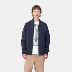 Sweats>Carhartt WIP Script Embroidery Jacket Air Force Blue / White