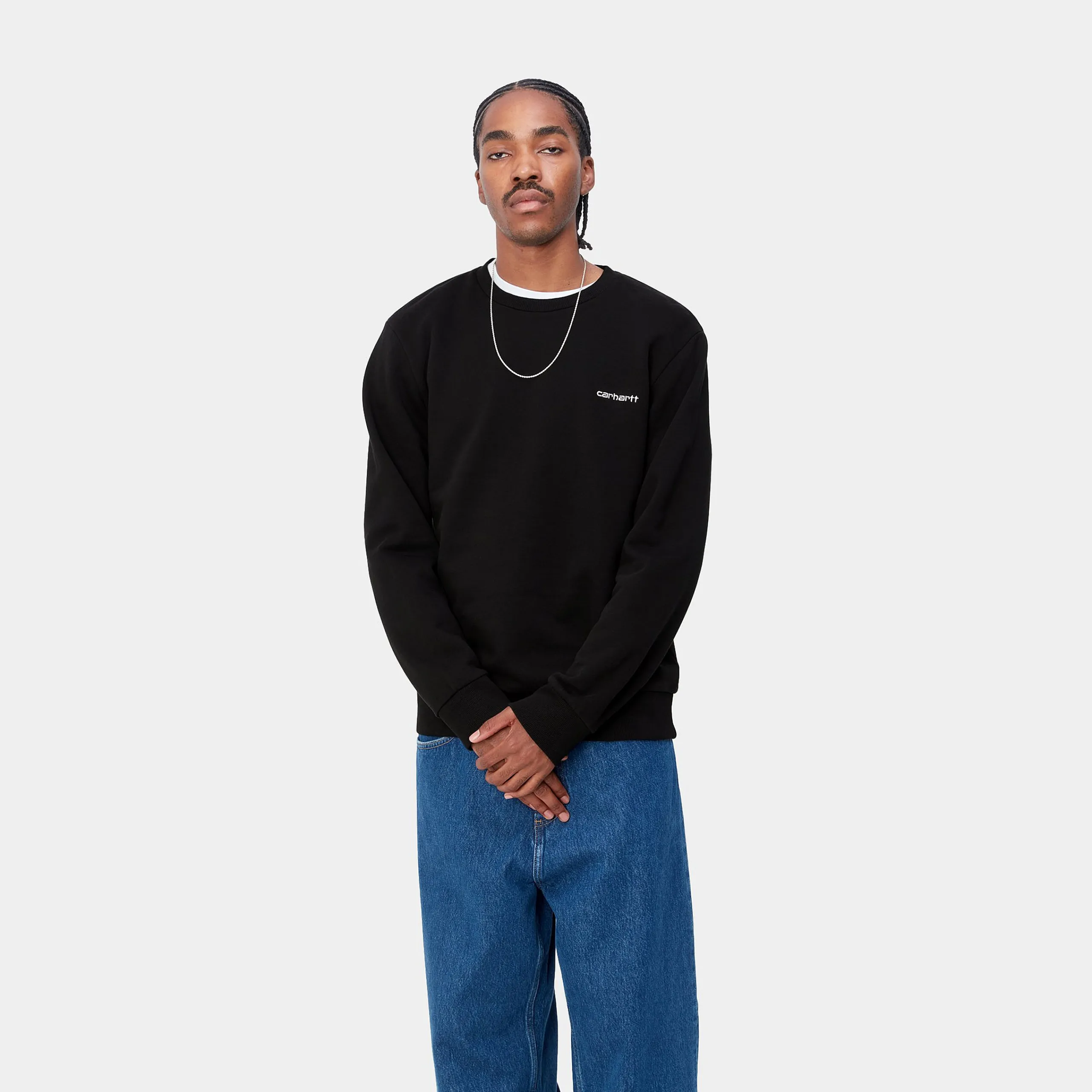 Sweats>Carhartt WIP Script Embroidery Sweat Black / White