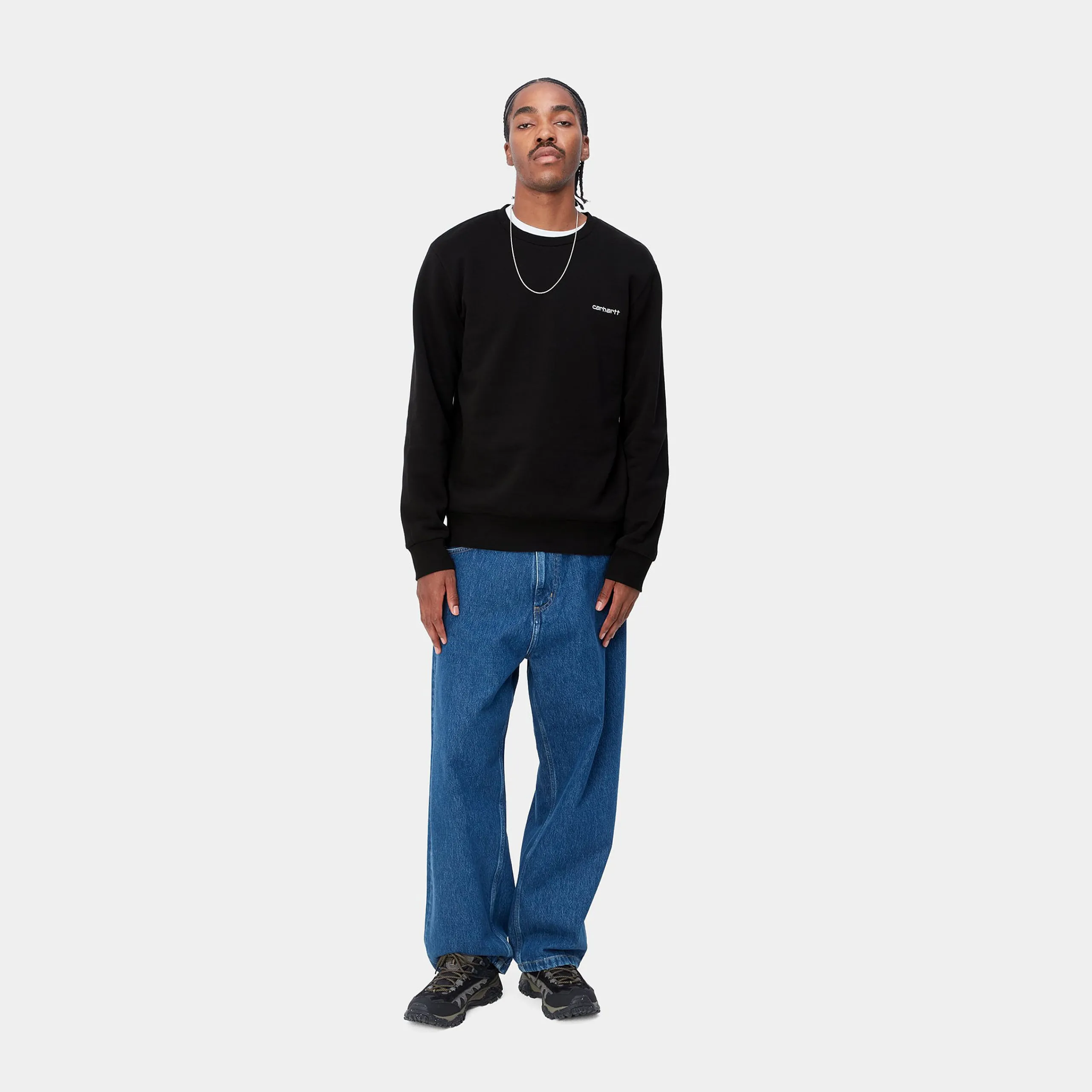 Sweats>Carhartt WIP Script Embroidery Sweat Black / White