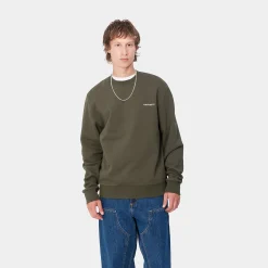 Sweats>Carhartt WIP Script Embroidery Sweat Cypress / White