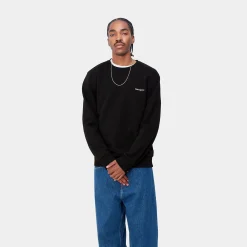 Sweats>Carhartt WIP Script Embroidery Sweat Black / White