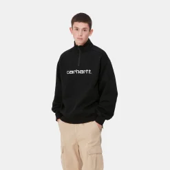 Sweats>Carhartt WIP Script Half Zip Sweatshirt Black / White