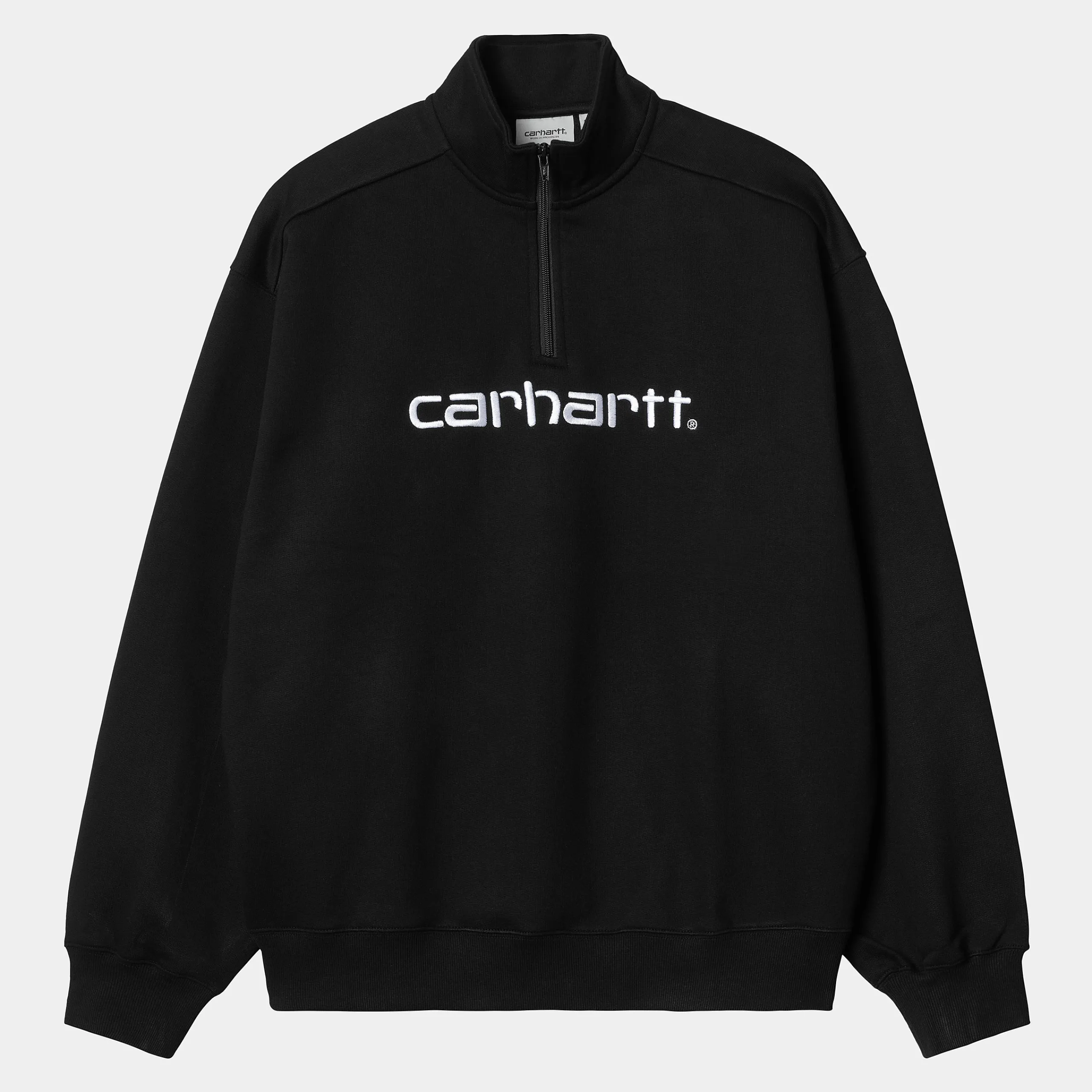 Sweats>Carhartt WIP Script Half Zip Sweatshirt Black / White
