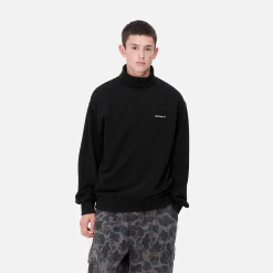 Sweats>Carhartt WIP Script Mockneck Sweat Black