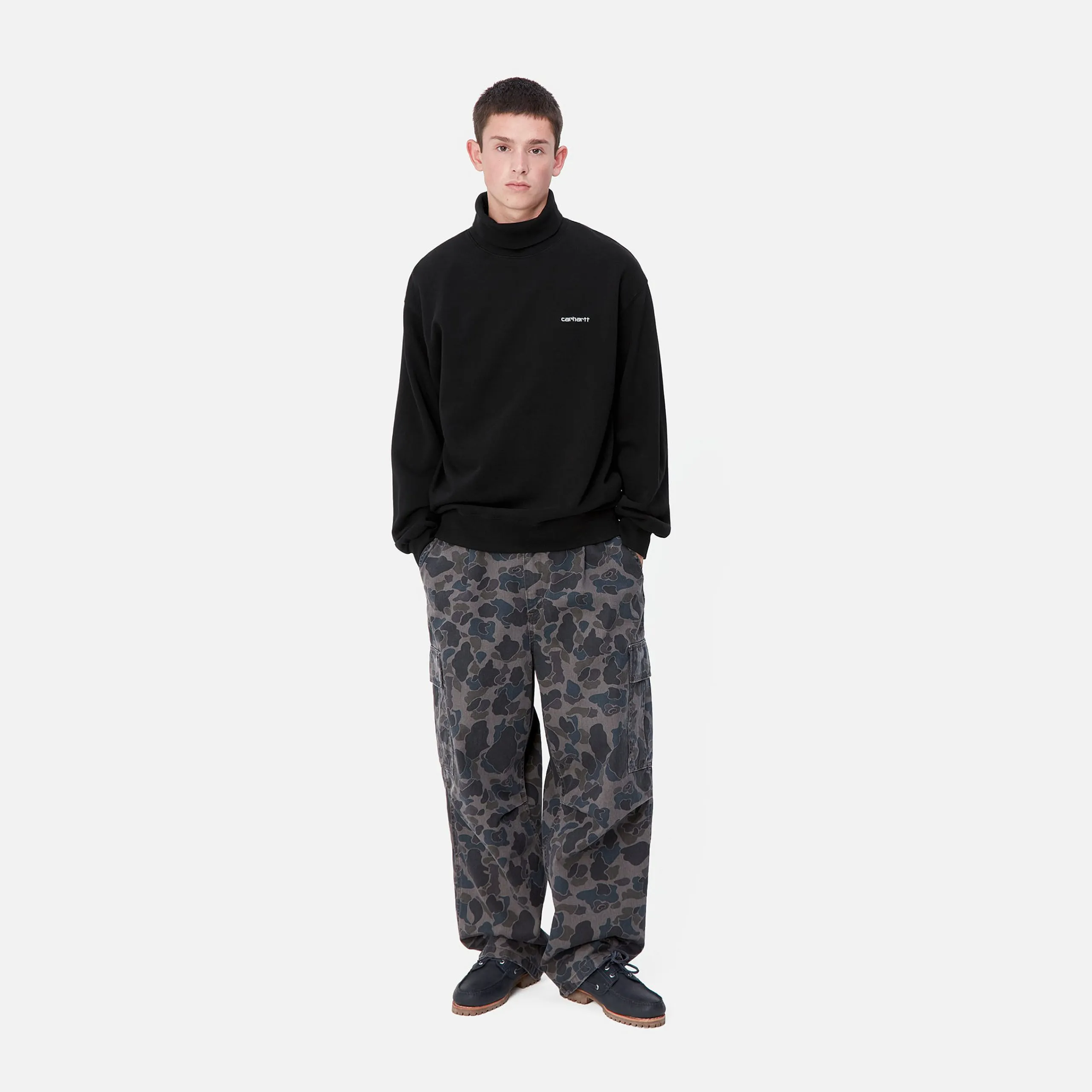 Sweats>Carhartt WIP Script Mockneck Sweat Black