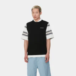 Sweats>Carhartt WIP Script Vest Sweater Black / White