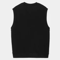 Sweats>Carhartt WIP Script V-Neck Vest Sweatshirt Black / White