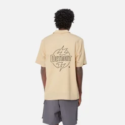 Hemden>Carhartt WIP S/S Ablaze Shirt Cornsilk / Black