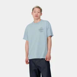 T-Shirts & Polos>Carhartt WIP S/S Ablaze T-Shirt Misty Sky / Black