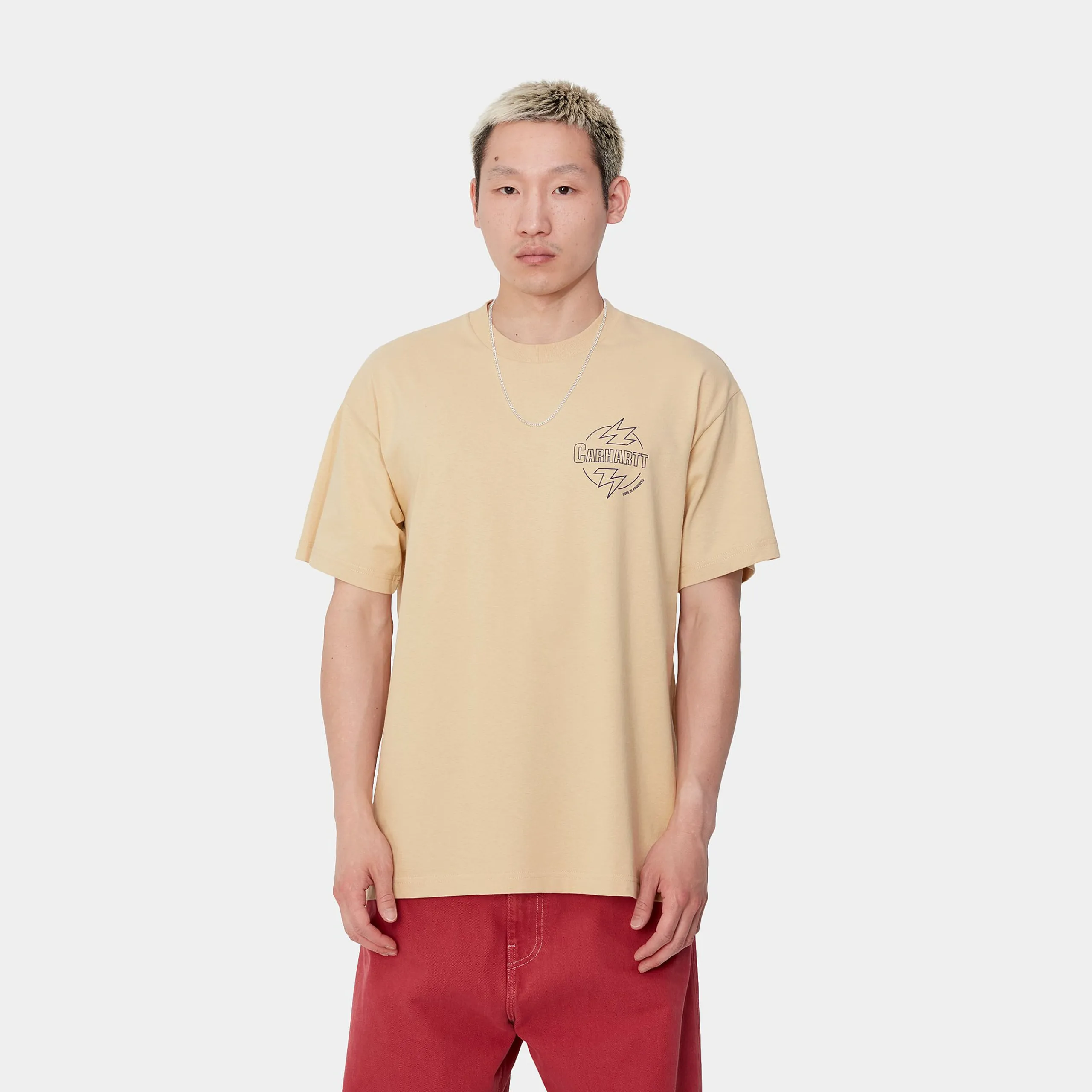 T-Shirts & Polos>Carhartt WIP S/S Ablaze T-Shirt Cornsilk / Air Force Blue