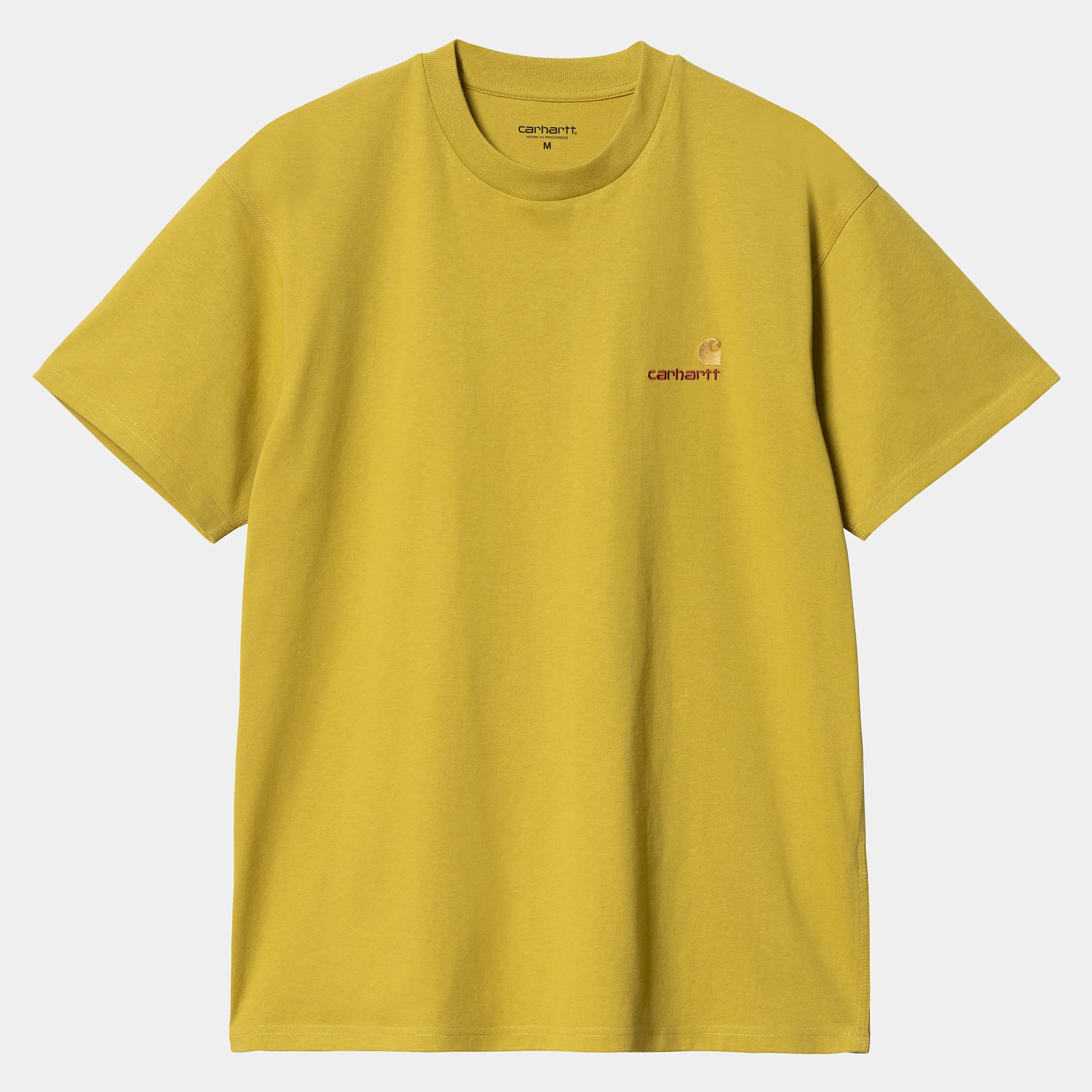 T-Shirts & Polos>Carhartt WIP S/S American Script T-Shirt Golden Olive