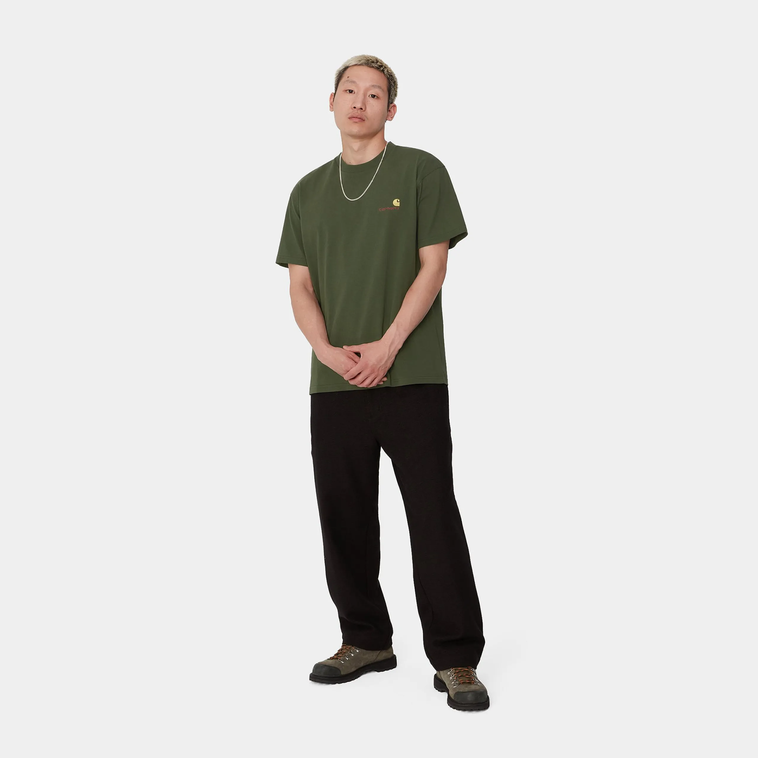 T-Shirts & Polos>Carhartt WIP S/S American Script T-Shirt Tarragon