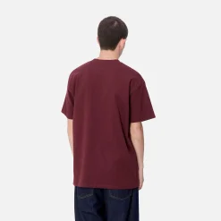T-Shirts & Polos>Carhartt WIP S/S American Script T-Shirt Malbec