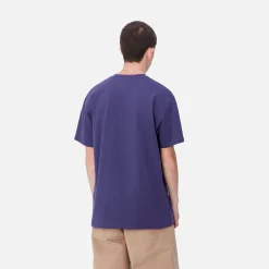 T-Shirts & Polos>Carhartt WIP S/S American Script T-Shirt Aura