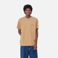 T-Shirts & Polos>Carhartt WIP S/S American Script T-Shirt Peanut