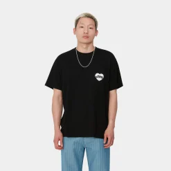 T-Shirts & Polos>Carhartt WIP S/S Amour Pocket T-Shirt Black / White
