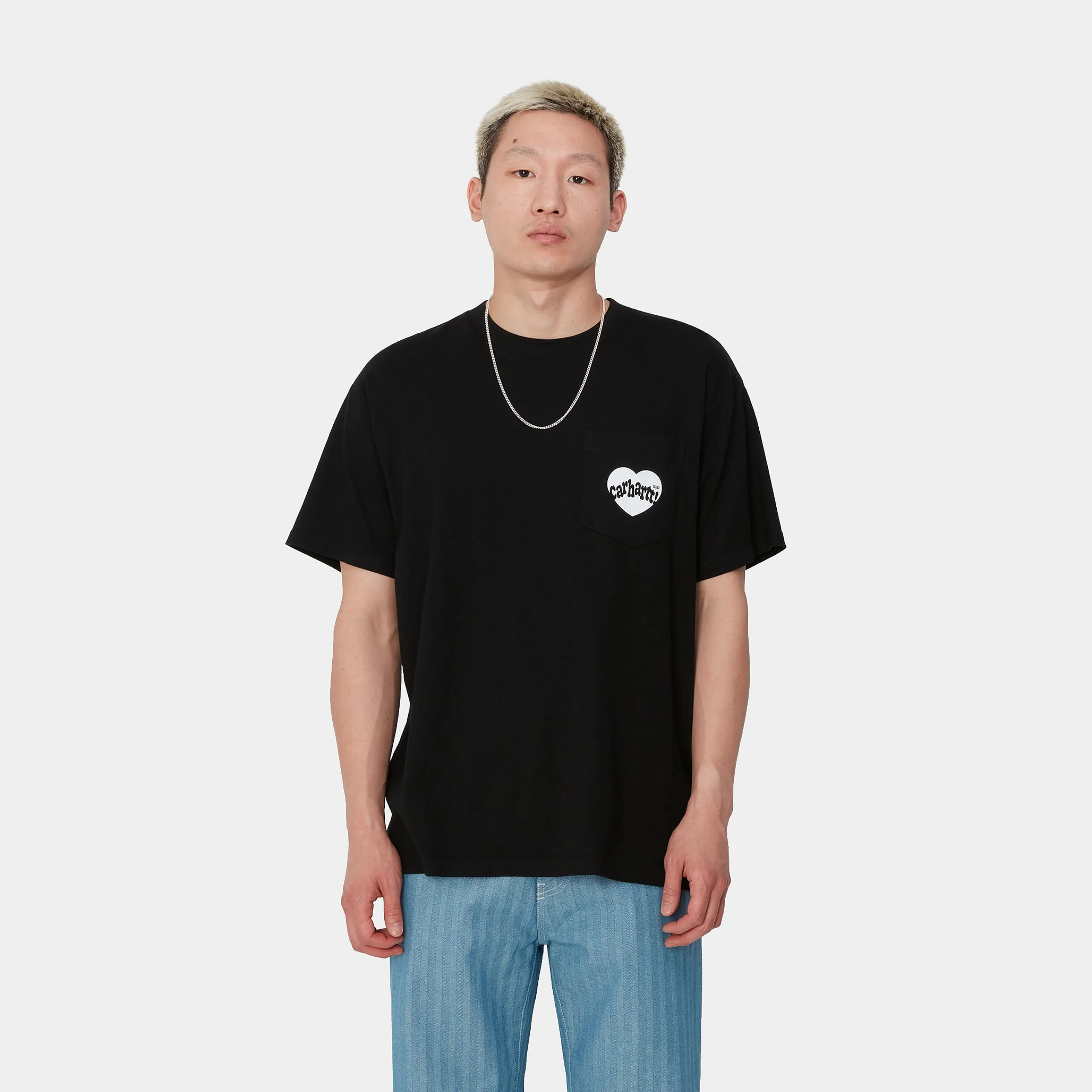 T-Shirts & Polos>Carhartt WIP S/S Amour Pocket T-Shirt Black / White