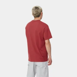 T-Shirts & Polos>Carhartt WIP S/S Amour Pocket T-Shirt Tuscany / White