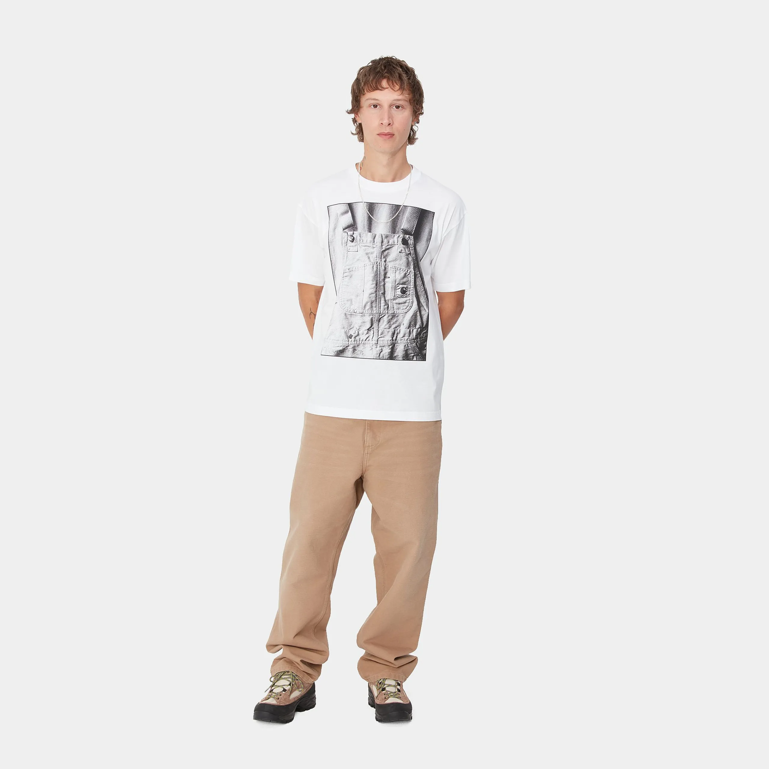 T-Shirts & Polos>Carhartt WIP S/S BIB Overall T-Shirt White