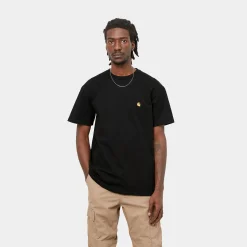 T-Shirts & Polos>Carhartt WIP S/S Chase T-Shirt Black / Gold