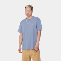 T-Shirts & Polos>Carhartt WIP S/S Chase T-Shirt Charm Blue / Gold