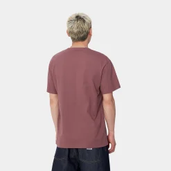 T-Shirts & Polos>Carhartt WIP S/S Chase T-Shirt Dusty Fuchsia / Gold