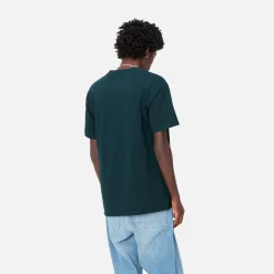 T-Shirts & Polos>Carhartt WIP S/S Chase T-Shirt Duck Blue / Gold