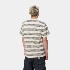 T-Shirts & Polos>Carhartt WIP S/S Dodson Pocket T-Shirt Dodson Stripe Horizontal, Natural