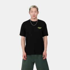 T-Shirts & Polos>Carhartt WIP S/S Friendship T-Shirt Black / Yellow