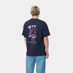 T-Shirts & Polos>Carhartt WIP S/S Friendship T-Shirt Air Force Blue / Light Pink
