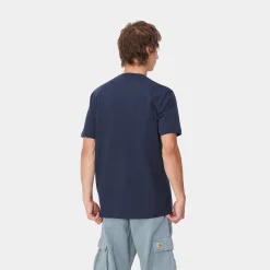 T-Shirts & Polos>Carhartt WIP S/S Fun Run T-Shirt Air Force Blue / White