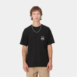 T-Shirts & Polos>Carhartt WIP S/S Heart Train Pocket T-Shirt Black