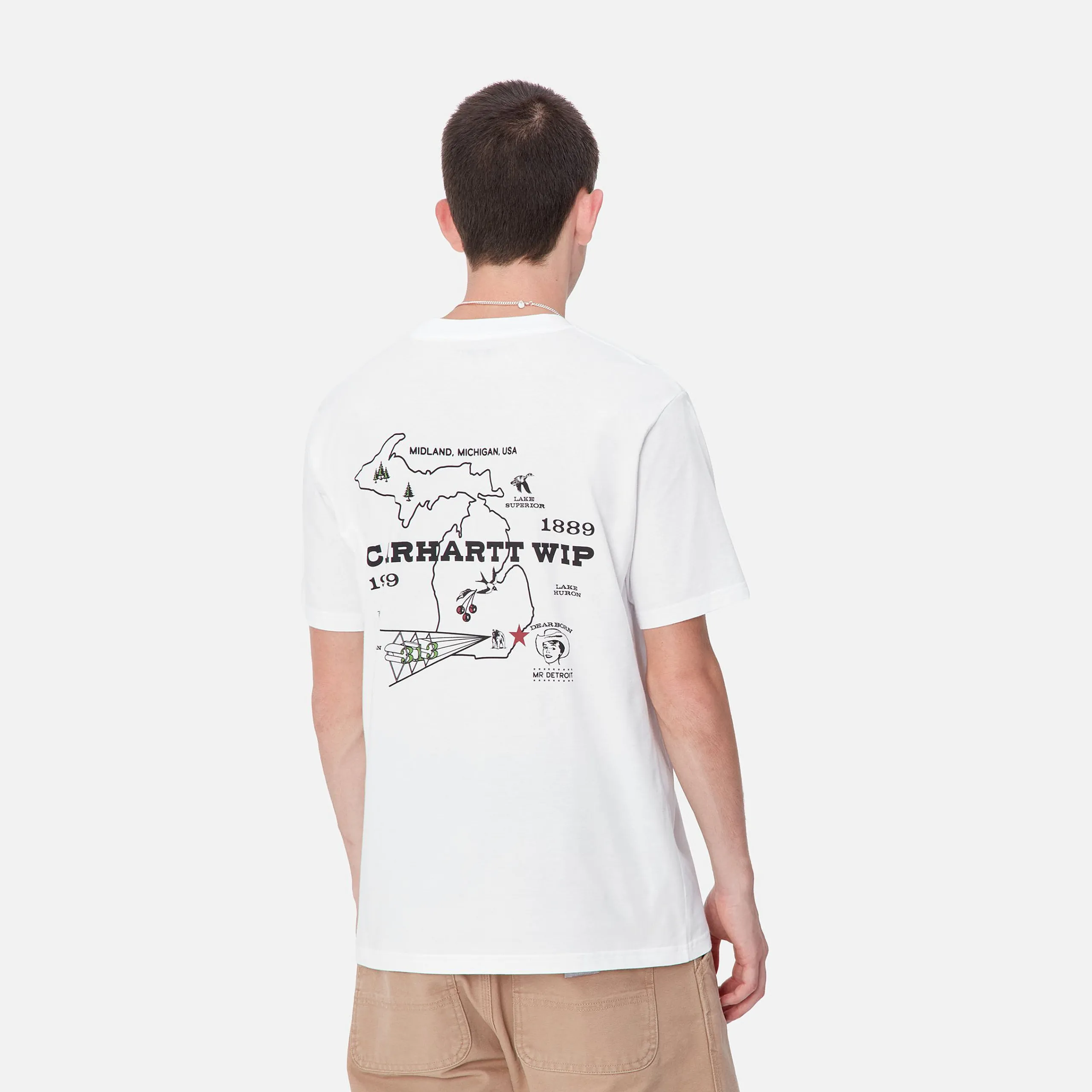T-Shirts & Polos>Carhartt WIP S/S Home State T-Shirt White