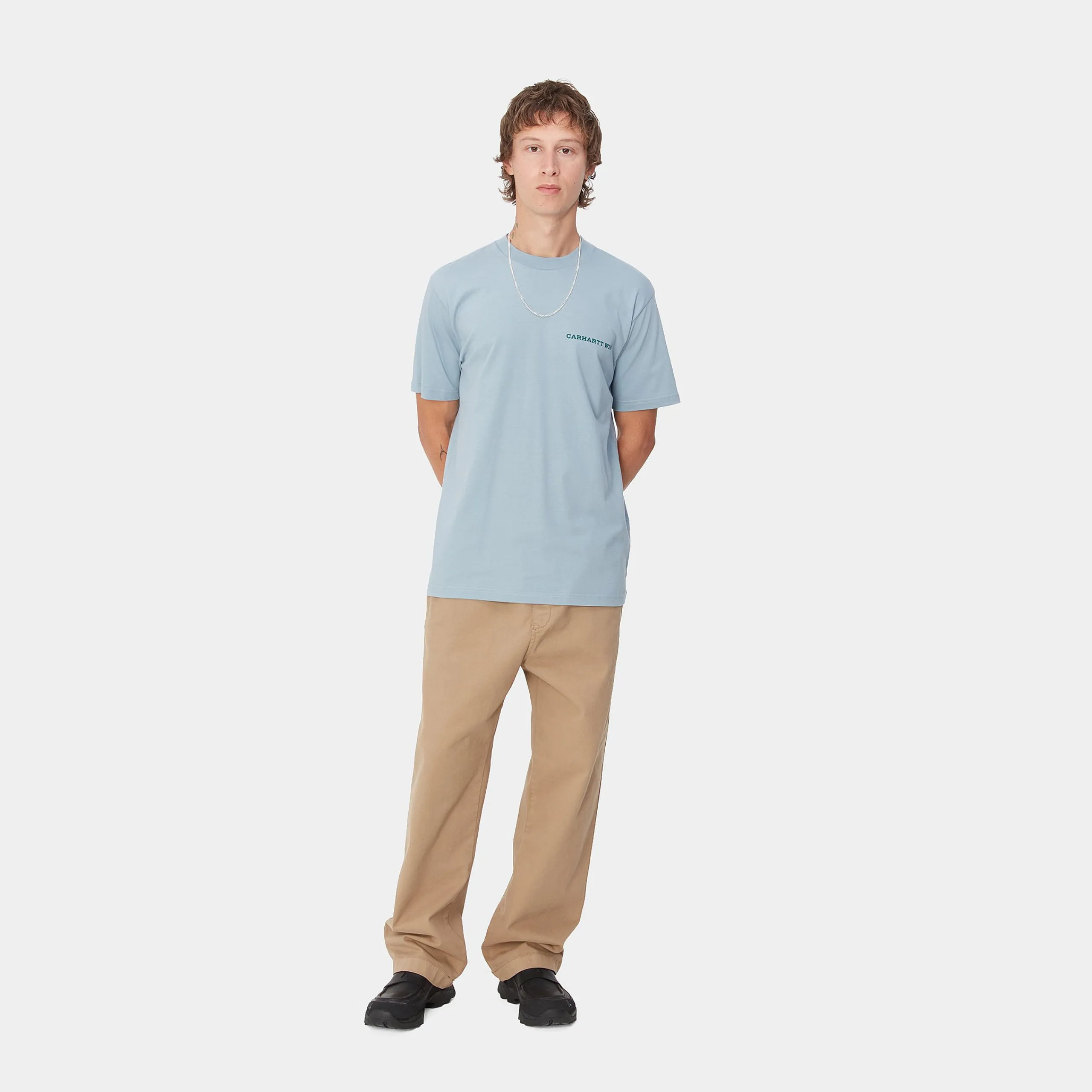 T-Shirts & Polos>Carhartt WIP S/S Home State T-Shirt Dusty Ice