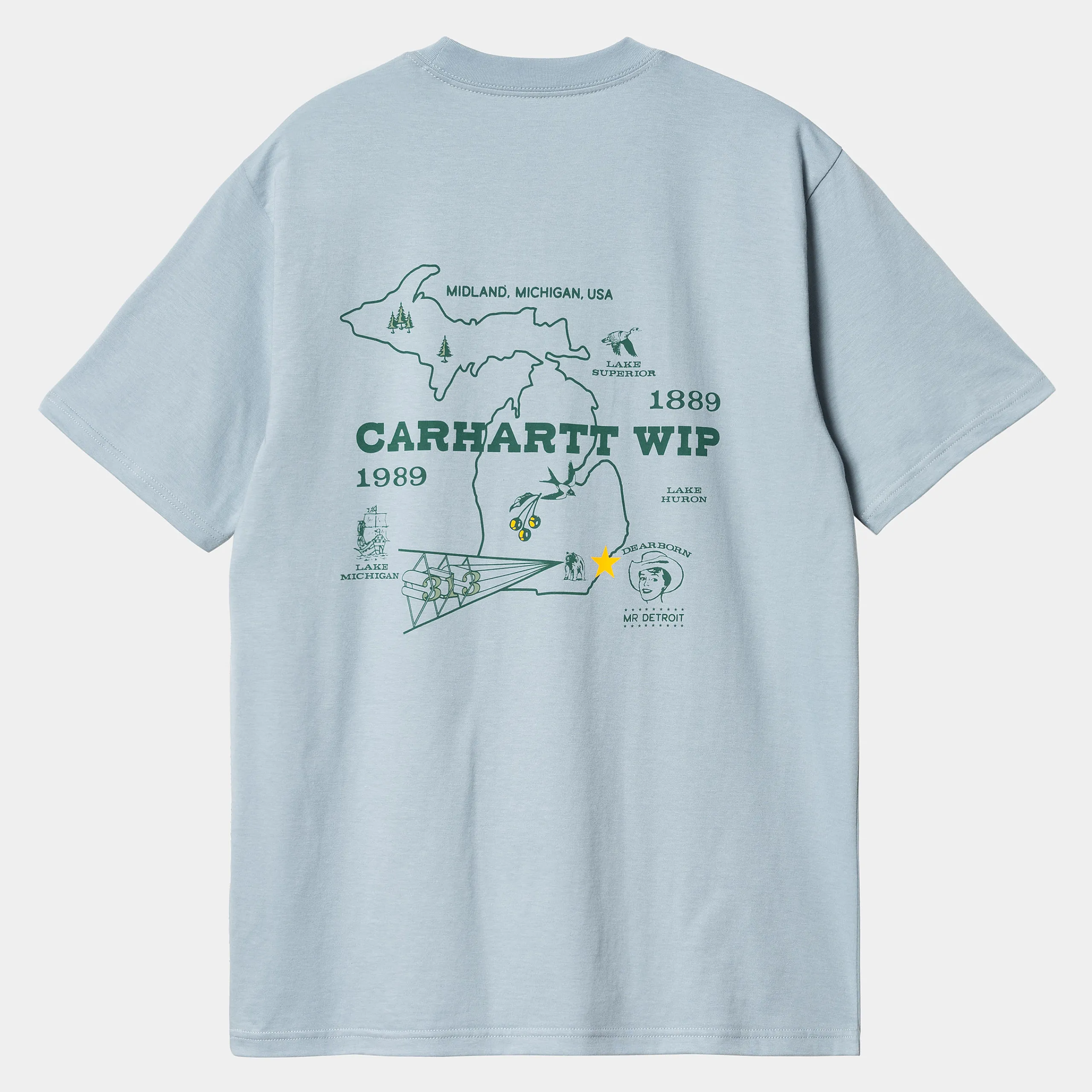 T-Shirts & Polos>Carhartt WIP S/S Home State T-Shirt Dusty Ice
