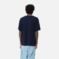 T-Shirts & Polos>Carhartt WIP S/S Madison T-Shirt Dark Navy / White