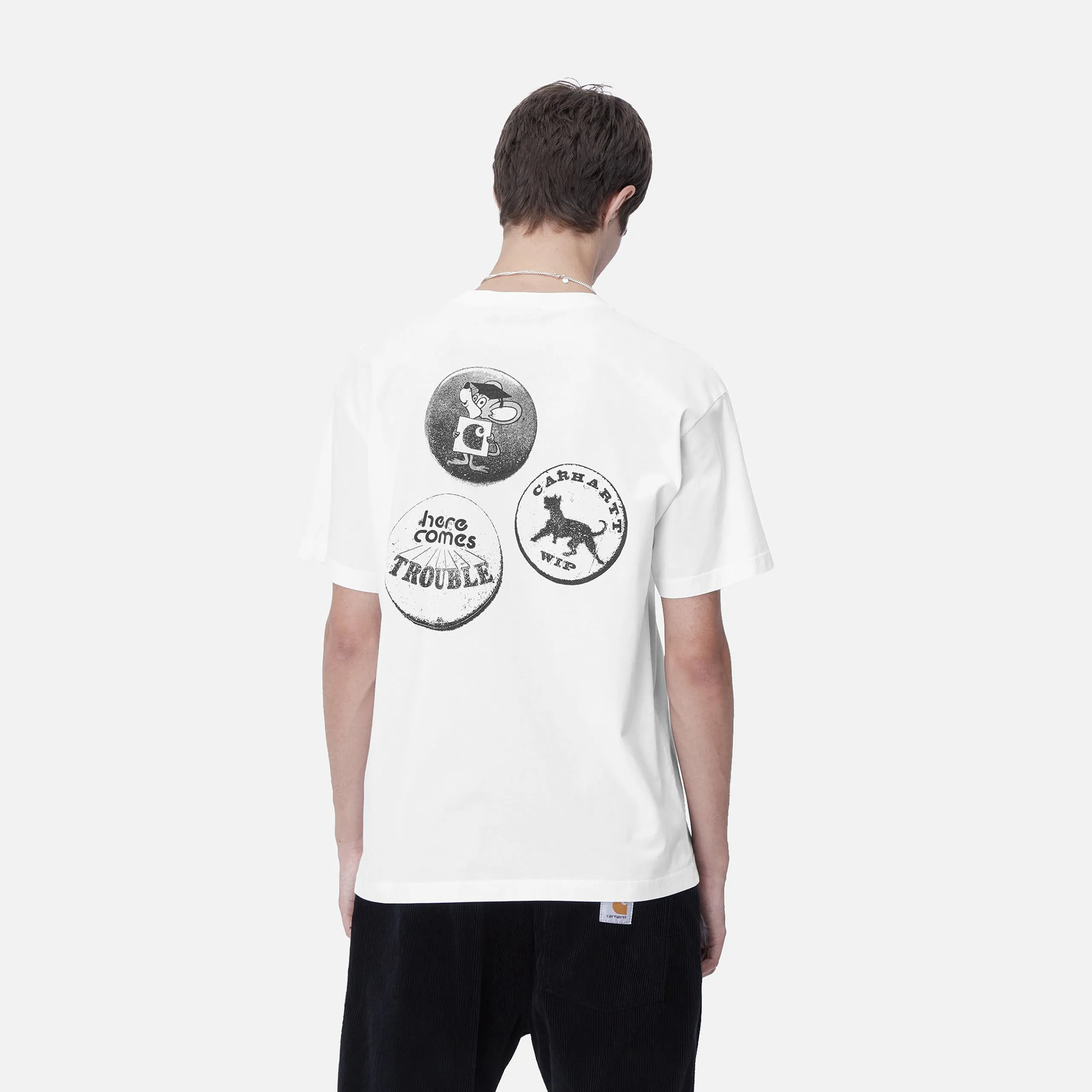 T-Shirts & Polos>Carhartt WIP S/S Pins T-Shirt White / Black