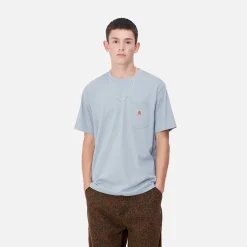 T-Shirts & Polos>Carhartt WIP S/S Pocket T-Shirt Misty Sky