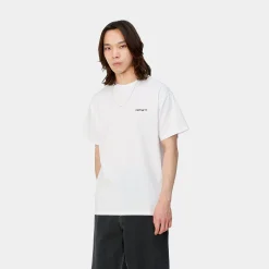 T-Shirts & Polos>Carhartt WIP S/S Script Embroidery T-Shirt White / Black